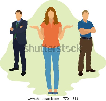 Woman Choosing Between Two Men