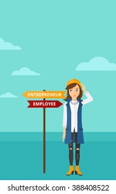 Woman choosing career way.