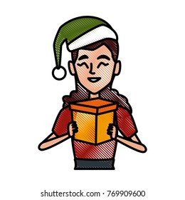 Woman with christmas giftbox