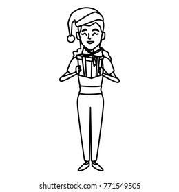 Woman with christmas giftbox