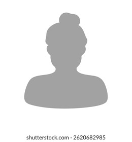 Woman with a chubby rounded updo - Illustration Silhouette Gray