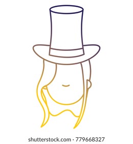woman with cilinder hat