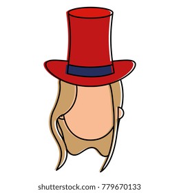 woman with cilinder hat