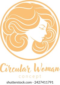 A woman circle profile face hair salon hairdresser spa beauty or similar concept