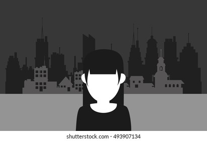 woman with city background image 