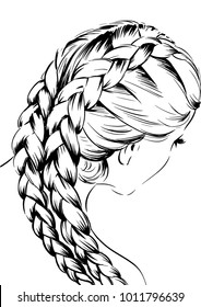 Woman With Classic Double French Braid