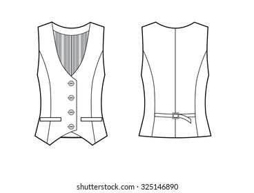 woman classic vest sketch