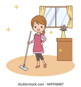 woman clean