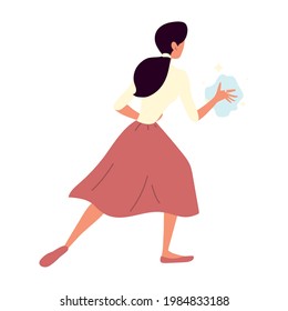 woman cleaning the surface with napkin