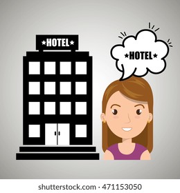 woman client hotel icon vector illustration design