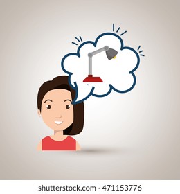 woman client hotel icon vector illustration design
