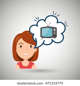 woman client hotel icon vector illustration design