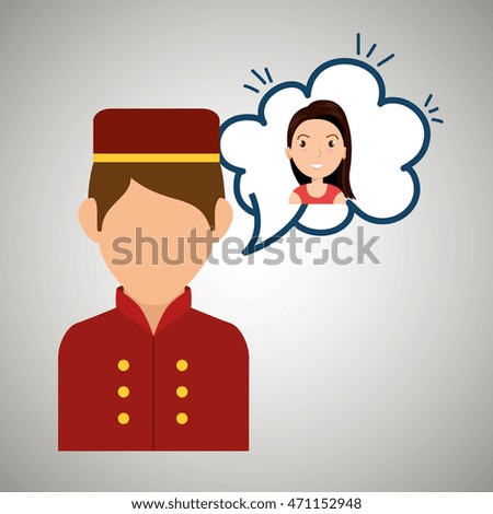 woman client hotel icon vector illustration design