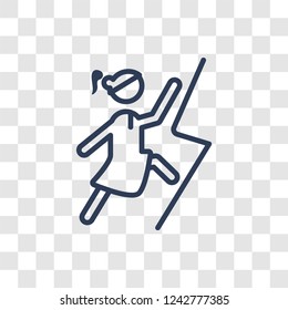 Woman Climbing icon. Trendy linear Woman Climbing logo concept on transparent background from Ladies collection