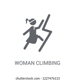 Woman Climbing icon. Trendy Woman Climbing logo concept on white background from Ladies collection. Suitable for use on web apps, mobile apps and print media.