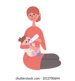 A woman clip holding a baby