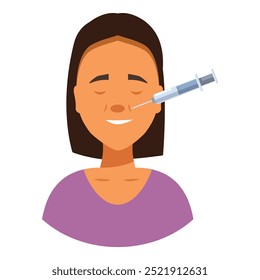 Woman with closed eyes receiving a rejuvenating injection in a beauty clinic