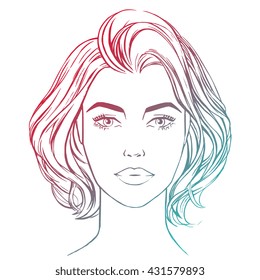 Royalty Free Woman Face Drawing Stock Images Photos