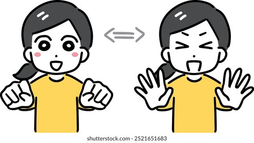 Woman closing and opening her hands