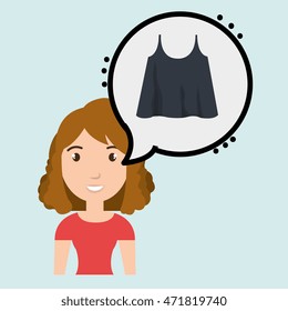 woman clothes closet vector illustration design eps 10