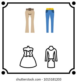 woman clothes set icon vector