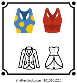 woman clothes set icon vector
