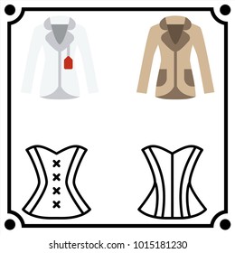 woman clothes set icon vector