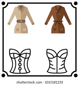 woman clothes set icon vector