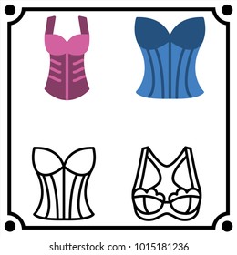 woman clothes set icon vector