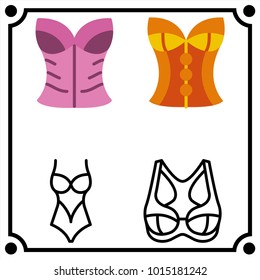 woman clothes set icon vector
