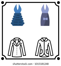 woman clothes set icon vector