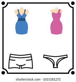 woman clothes set icon vector