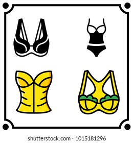 woman clothes set icon vector
