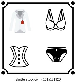 woman clothes set icon vector