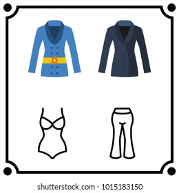 woman clothes set icon vector