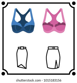 woman clothes set icon vector