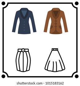 woman clothes set icon vector