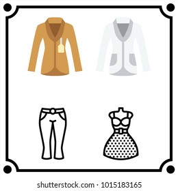 woman clothes set icon vector