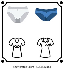 woman clothes set icon vector