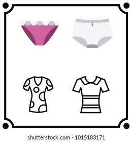 woman clothes set icon vector