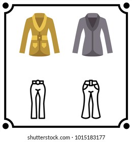 woman clothes set icon vector