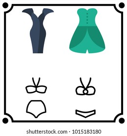 woman clothes set icon vector