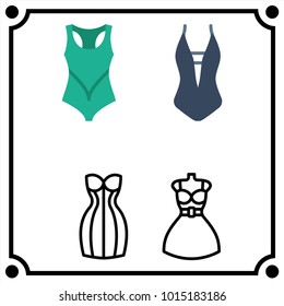 woman clothes set icon vector