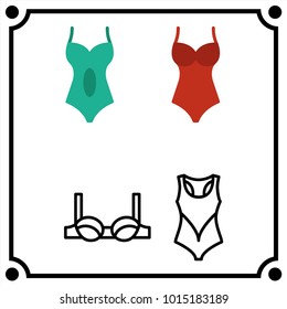 woman clothes set icon vector