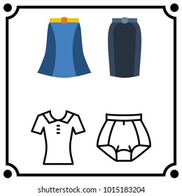 woman clothes set icon vector