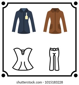 woman clothes set icon vector