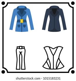 woman clothes set icon vector