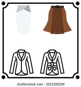 woman clothes set icon vector