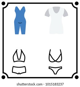 woman clothes set icon vector