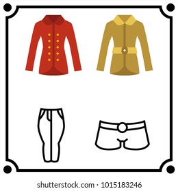 woman clothes set icon vector